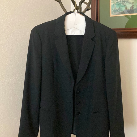 Armani Collezioni Vintage Black Long Blazer Size Medium - Picture 1 of 9